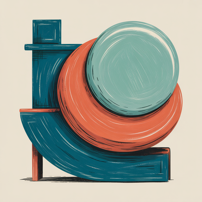 Abstrakte Illustration für strukturierte Empathie: Geometrische Formen in Balance symbolisieren Klarheit, Ordnung und bewusste emotionale Führung.